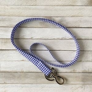 Blue Gingham Lanyard
